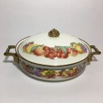 Fruit Design on Enameled Steel Pots with Solid Brass Handles & Knobs