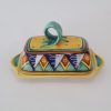 Italian Ceramic Butter Dish Deruta Hand Painted in Italy