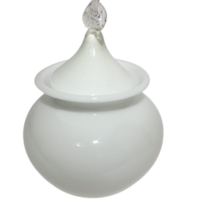 Vintage Murano White Glass Jar Casa Elite Arta Murano designed by M. Valenti