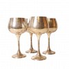 Vintage Engraved 4 Silver Plate Goblets