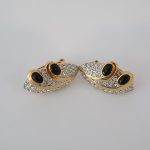 Butler signed Vintage Crystal Rhinestone Earrings Clip Ons