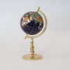 Gemstone World Globe with a Brass Stand