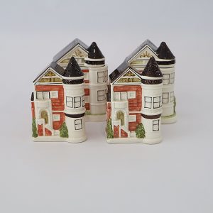 Set of vintage Otagiri Victorian house salt and pepper shakers