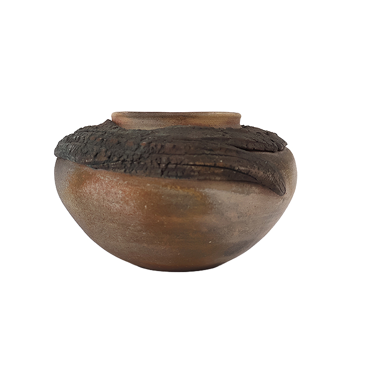 Handcrafted studio art ceramic stoneware pottery vase signed Ruth 1992