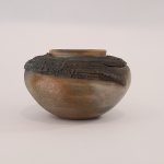 Handcrafted studio art ceramic stoneware pottery vase signed Ruth 1992