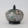 Geometric pottery lidded bowl