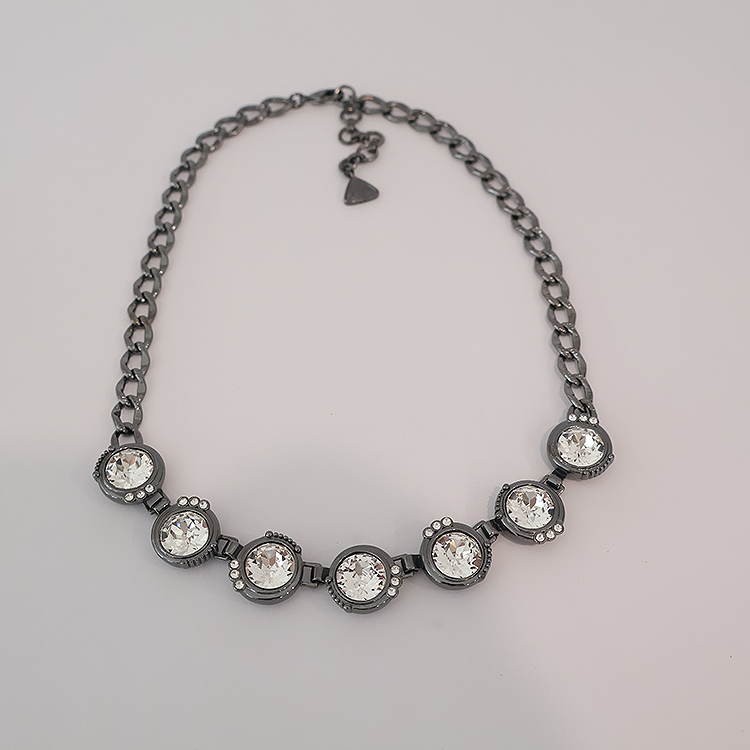 Silpada necklace Swarovski crystals on a hematite-plated brass chain.